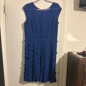 ANTONIO MELANI Royal Blue Textured Midi Dress